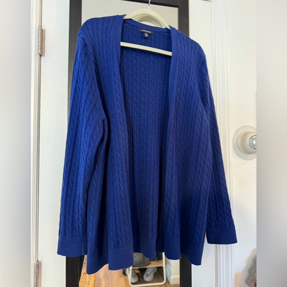 blue cardigan xl cotton LANDS'END